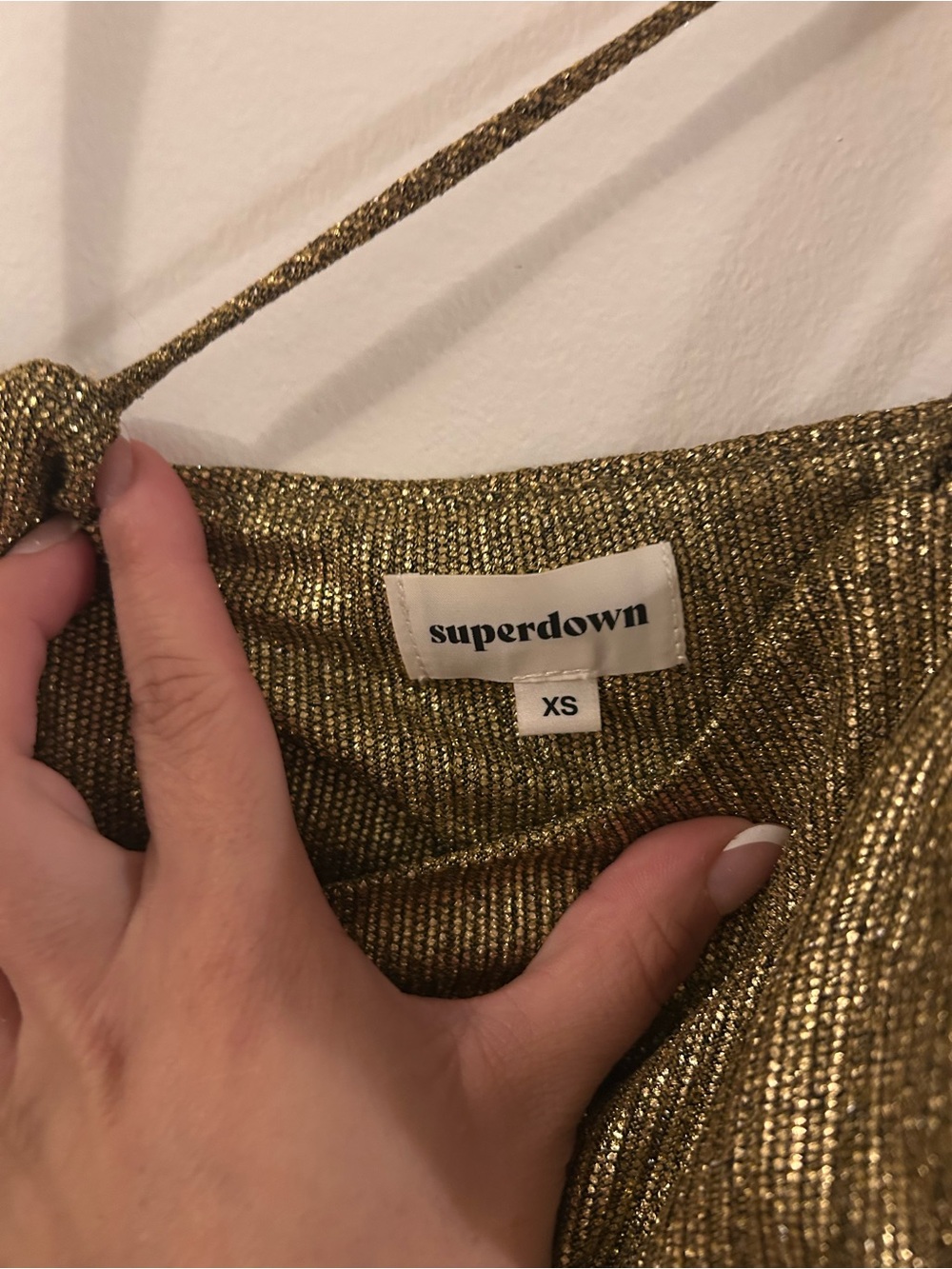 superdown Metallic Gold Ribbed Tank Top - Picture 3 of 3